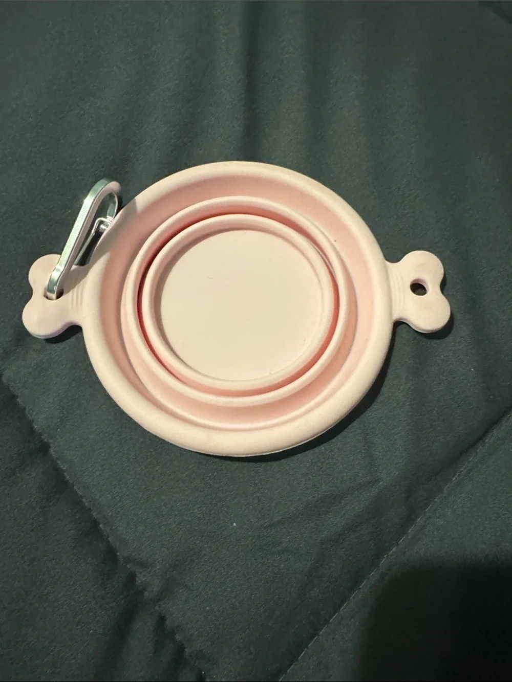 Collapsible Silicone Pet Bowl - Light Pink